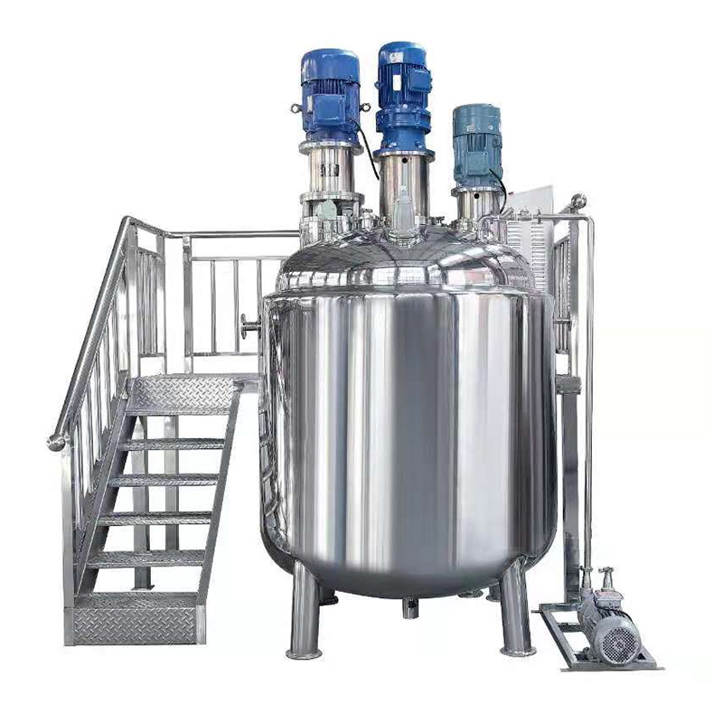 vacuum emulsifying mixer machine stainless steel mixing tank with agitator